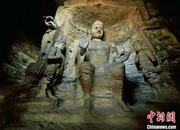 云岡石窟規(guī)模最大的洞窟第3窟。