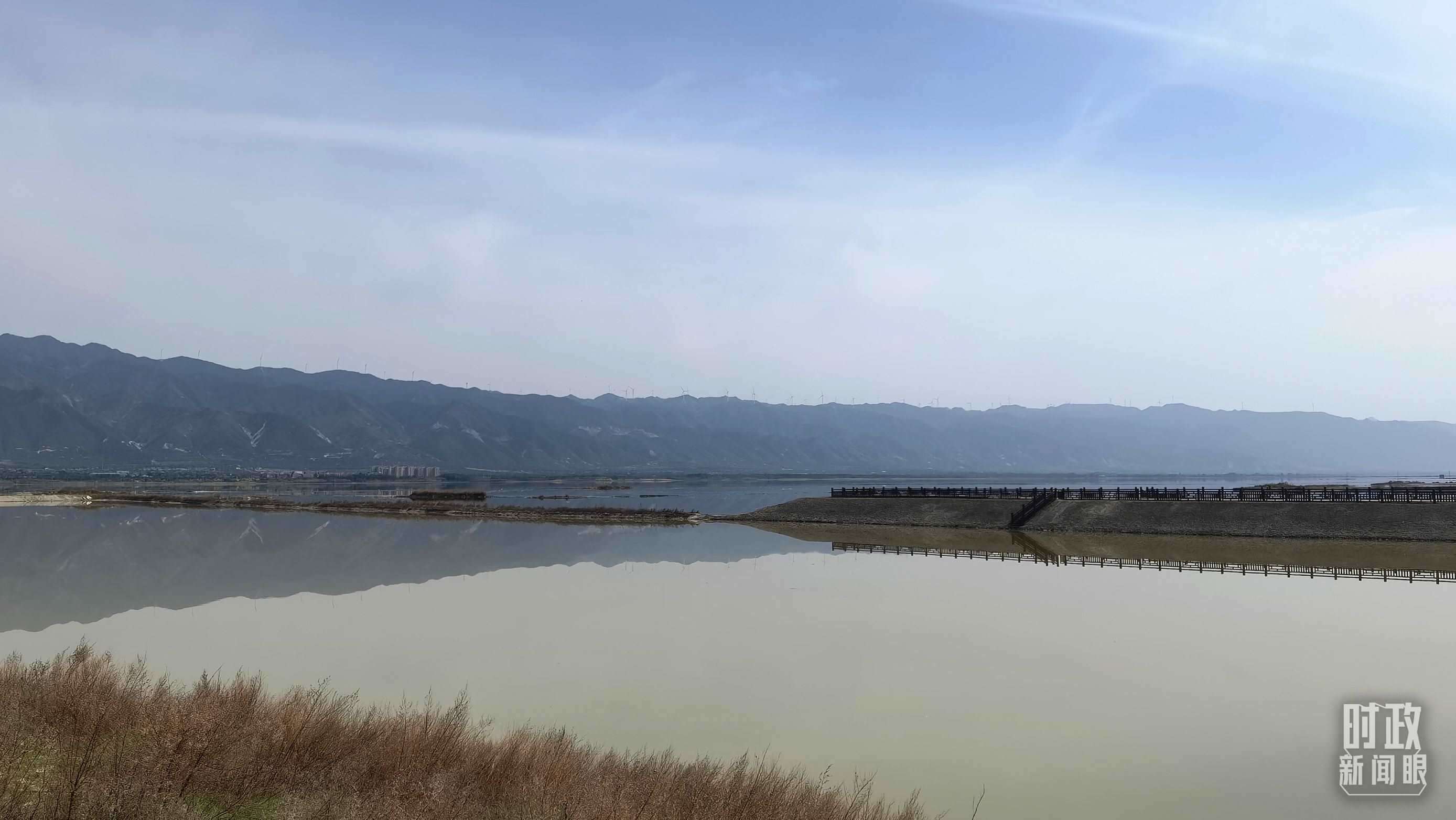 △運(yùn)城鹽湖。（總臺央視記者馬亞陽拍攝）