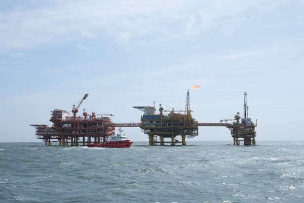 墾利6-1油田海上施工現(xiàn)場(chǎng)。受訪者供圖