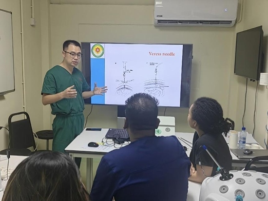 培訓(xùn)現(xiàn)場(chǎng)。第18期援圭亞那醫(yī)療隊(duì)供圖