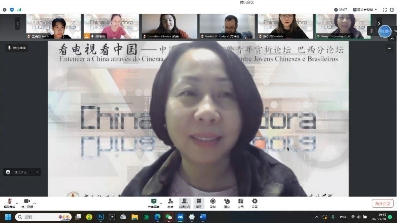 中國傳媒大學(xué)外國語言文化學(xué)院院長文春英教授。 論壇截圖