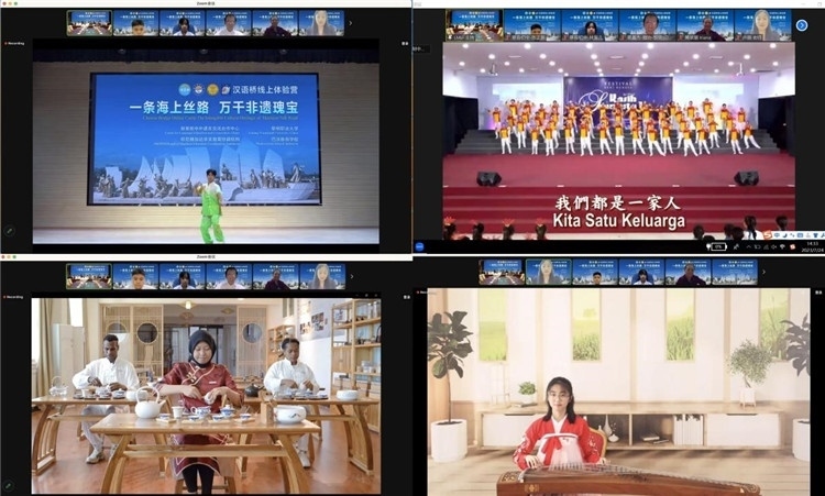 圖為開營儀式上兩國營員表演精彩節(jié)目。黎明職業(yè)大學(xué)供圖