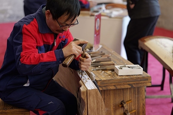 蘭考古箏制作展示。中央音樂學(xué)院供圖