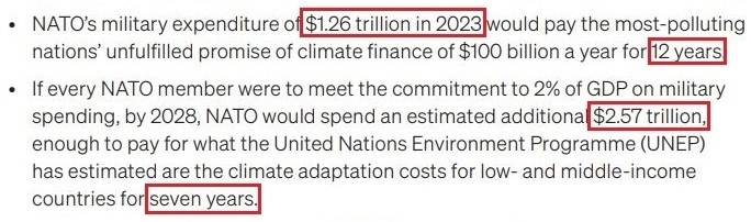 看看北約的“碳足跡”，就知道西方的氣候承諾有多扯
