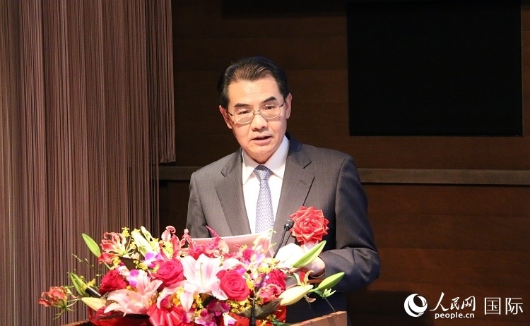 中國駐日本大使吳江浩發(fā)表致辭。人民網(wǎng) 許可攝