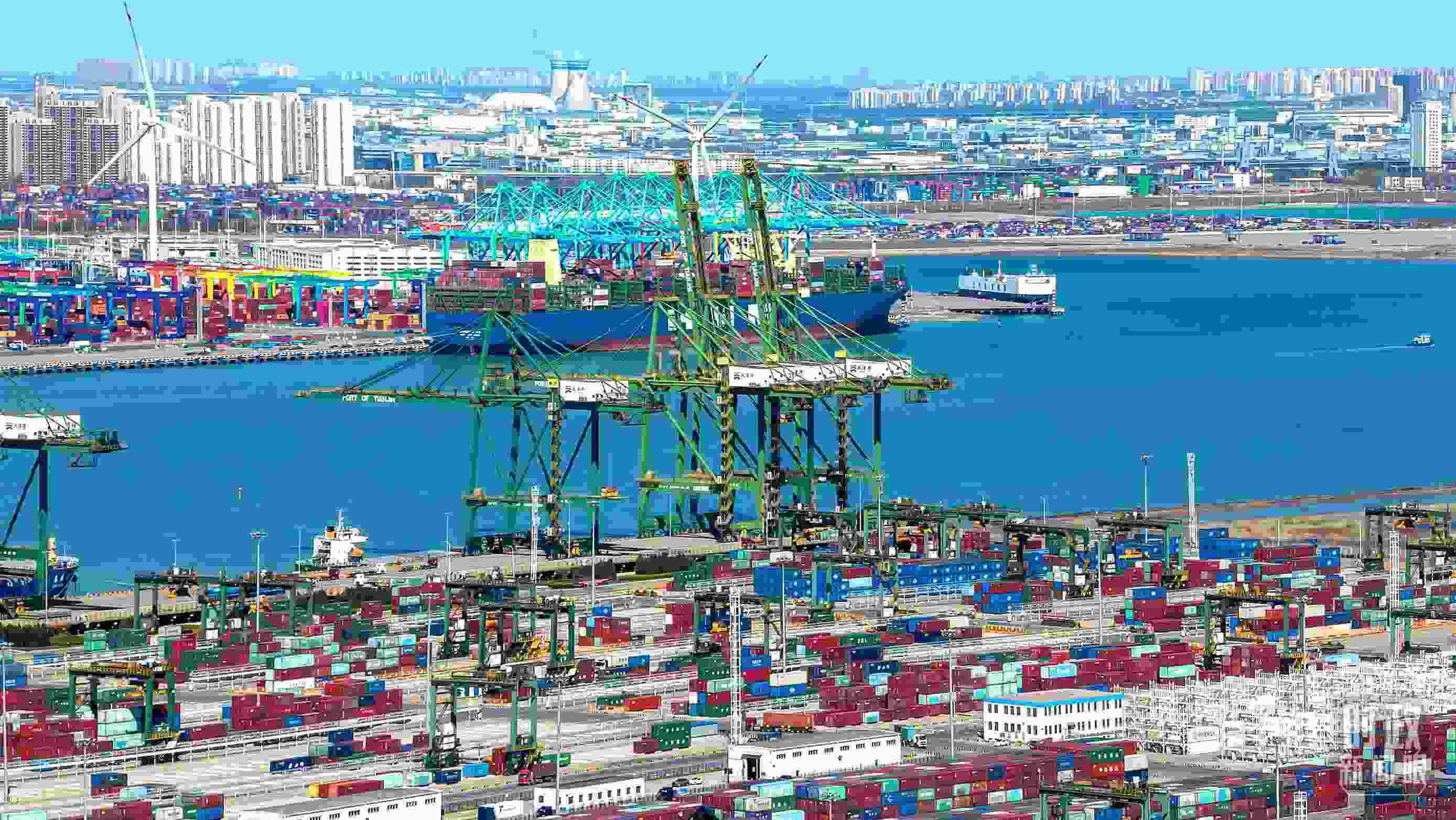 △俯瞰天津港。