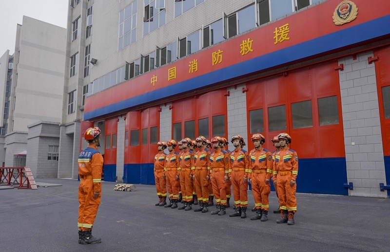 集結(jié)列隊。受訪者供圖