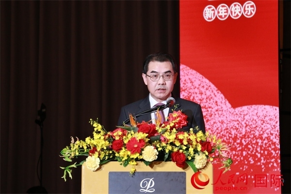 中國(guó)駐日本大使吳江浩致辭。人民網(wǎng) 許可攝