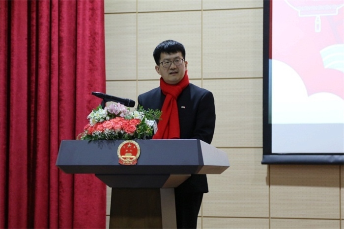 中國駐阿爾及利亞大使李健致辭。中國駐阿爾及利亞大使館供圖