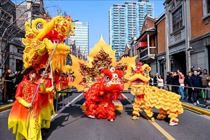 2024年2月10日，上海張園舉辦舞龍舞獅活動，為市民和游客獻上一場視覺盛宴。