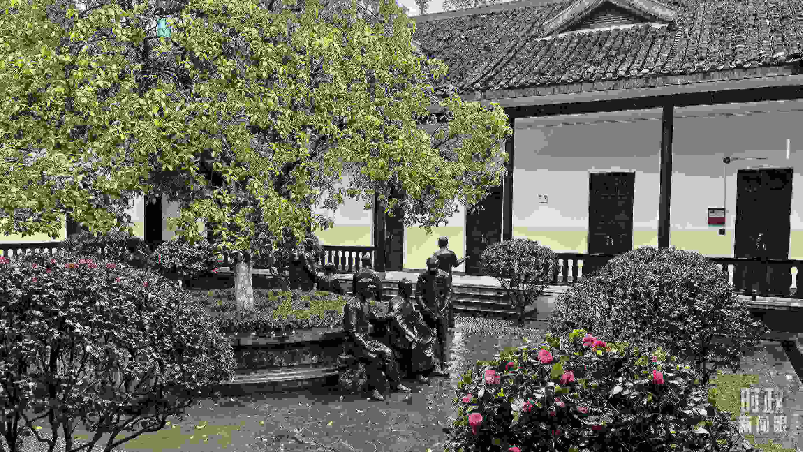 △湖南第一師范學(xué)院（城南書院校區(qū)）校園里。（總臺(tái)央視記者趙化拍攝）