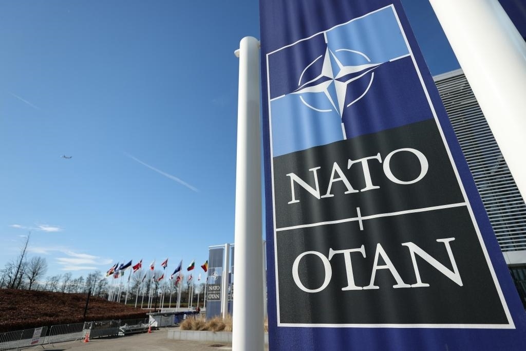 這是3月14日在比利時(shí)布魯塞爾拍攝的北約總部一角。新華社記者趙丁喆攝