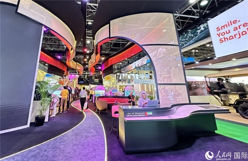 阿聯(lián)酋沙迦展臺(tái)。人民網(wǎng)記者管克江攝
