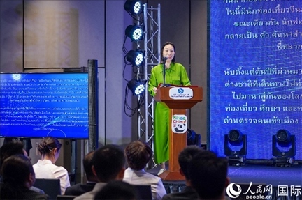 中國駐泰國大使館公使銜參贊常禹萌致辭。（普拉維攝）