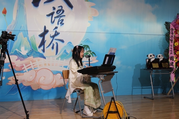 參賽選手在比賽中進(jìn)行中華才藝展示。