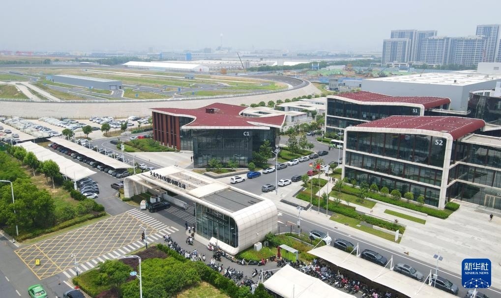 大眾汽車（安徽）有限公司外景（無人機照片，2024年6月7日攝）。新華社記者 郭晨 攝