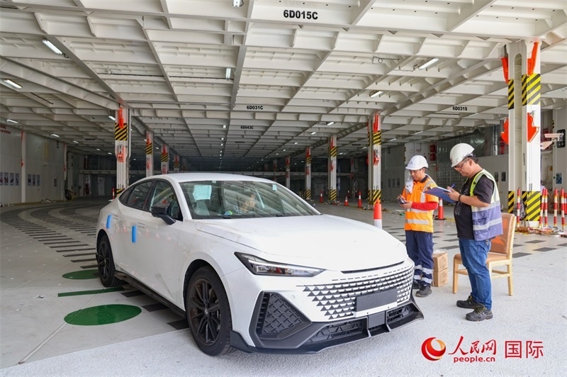 工人正在進(jìn)行卸車作業(yè)。人民網(wǎng)記者 任皓宇攝