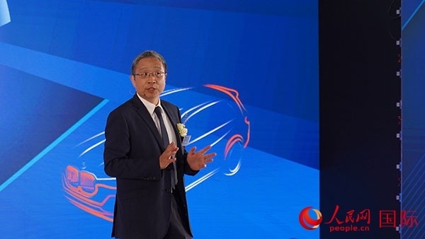 延鋒彼歐總經(jīng)理倪建華致辭。人民網(wǎng) 張茜攝
