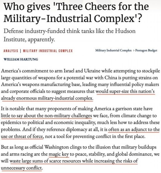 美國昆西治國方略研究所官網文章截圖