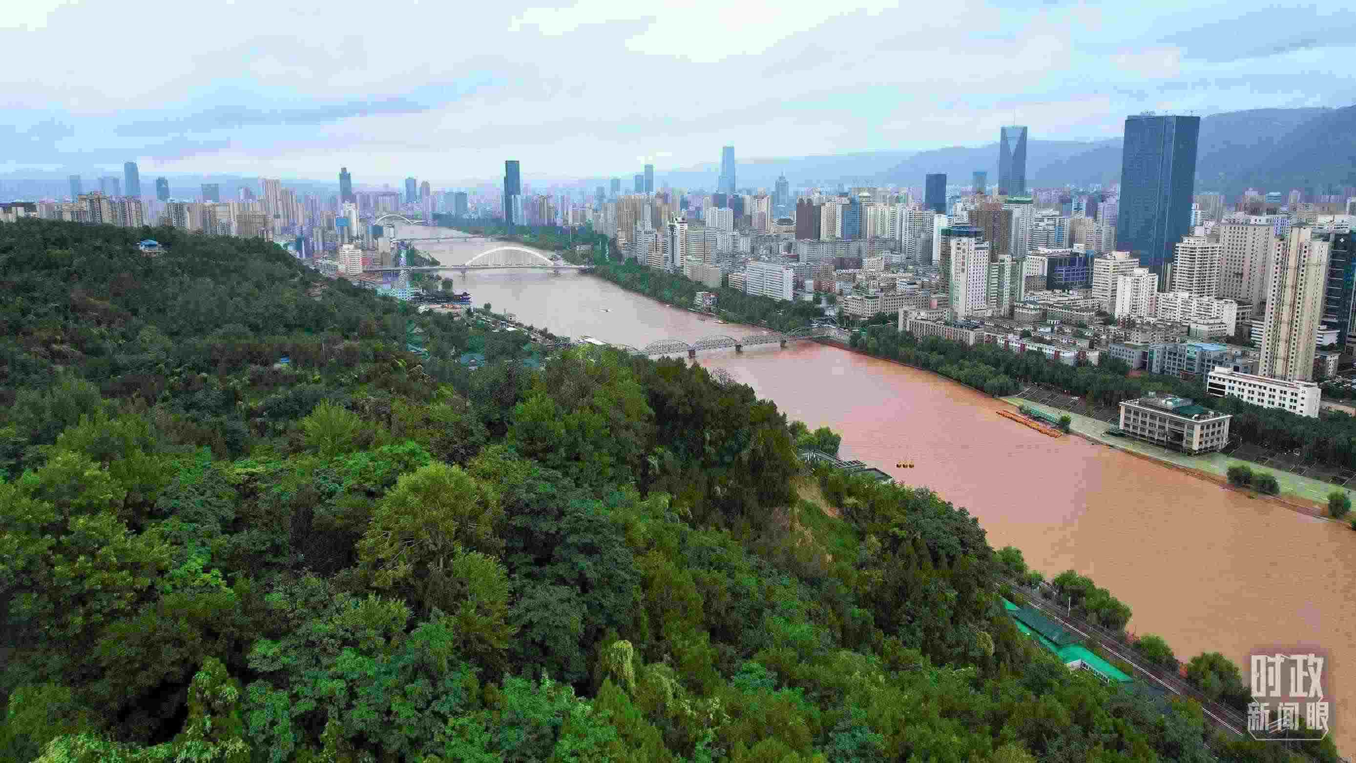 △黃河蘭州段。（總臺央視記者范凱拍攝）