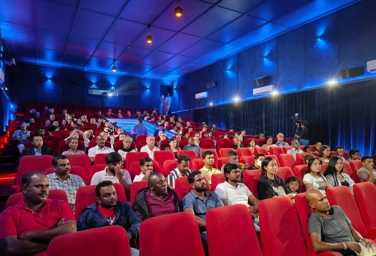 塞舌爾首屆中國(guó)電影節(jié)開(kāi)幕式現(xiàn)場(chǎng)。林育楠 攝