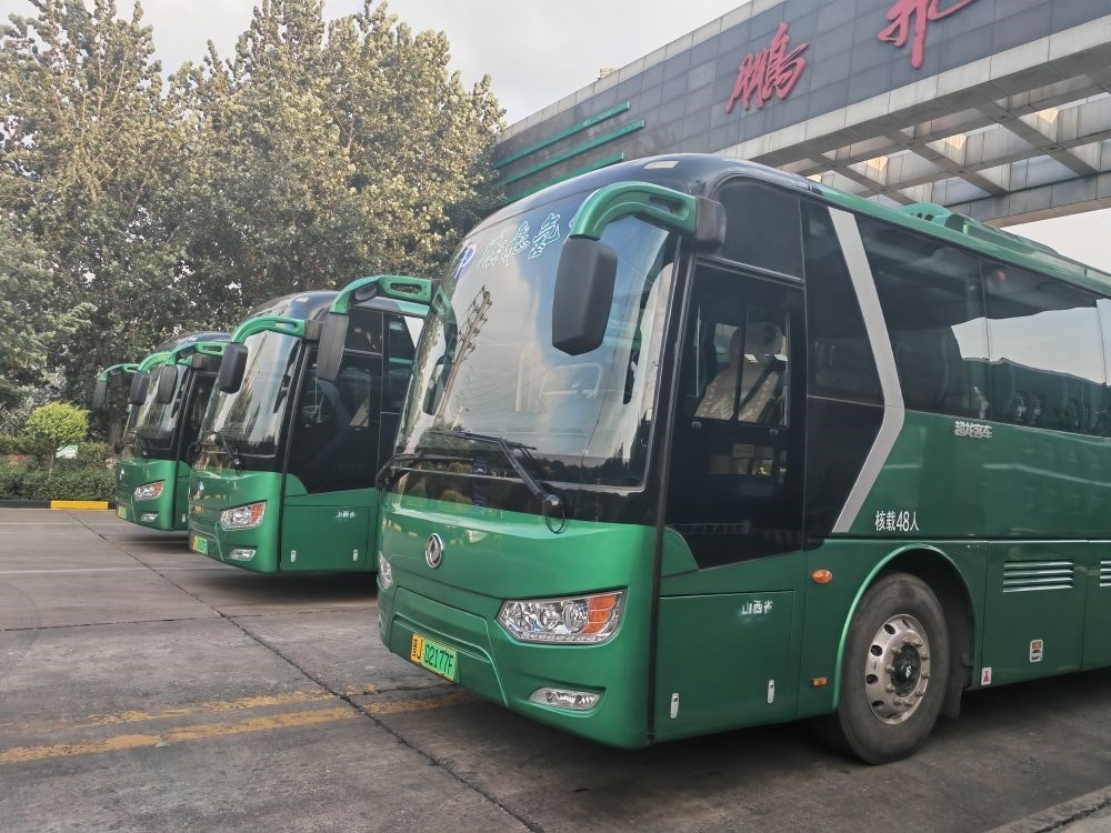 2024年9月4日拍攝的鵬飛集團的氫能大巴車。新華社記者 王勁玉 攝