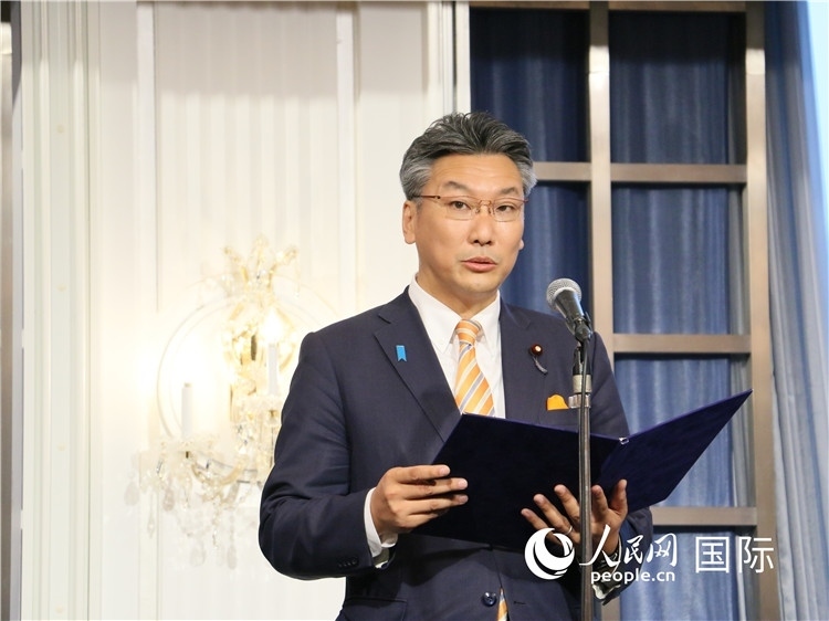 日本國貿(mào)促會長代理橋本岳致辭。人民網(wǎng) 許可攝