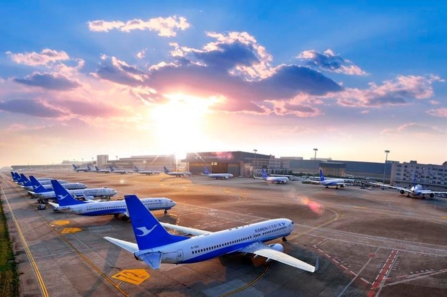 這是如今廈門航空的機隊照片。（廈門航空有限公司供圖）
