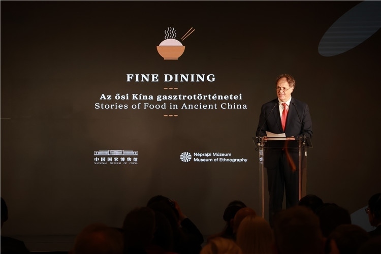 匈牙利文化和創(chuàng)新部副國務秘書喬鮑致辭。圖片由中國駐匈牙利大使館提供。