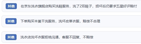 網(wǎng)友涉及互聯(lián)網(wǎng)洗滌服務(wù)的相關(guān)投訴問(wèn)題。（“人民投訴”用戶投訴截圖）