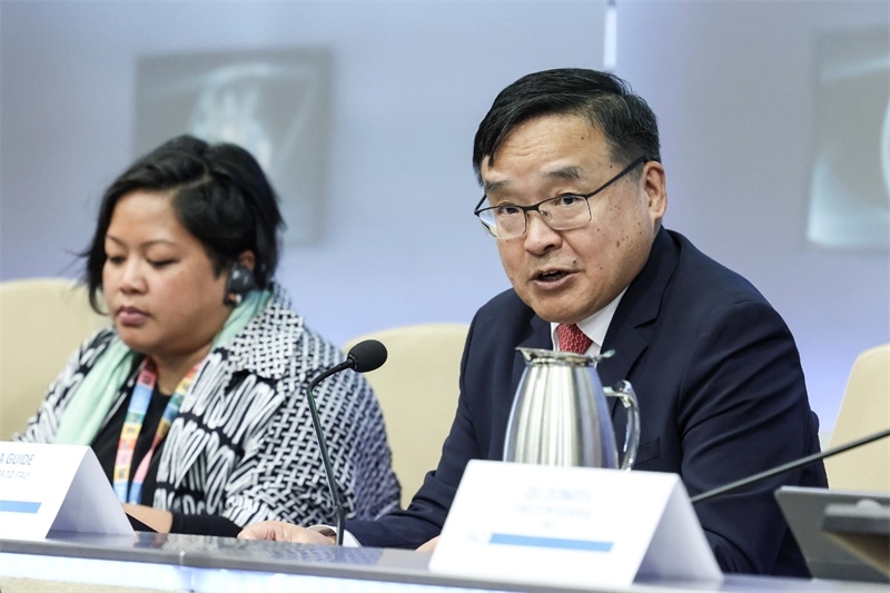 中國駐意大利大使賈桂德向與會(huì)者闡述全球發(fā)展倡議的深刻內(nèi)涵。主辦方供圖