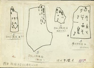 周堯為《中國昆蟲學(xué)史》摹寫的甲骨文材料。老科學(xué)家學(xué)術(shù)成長資料采集工程供圖
