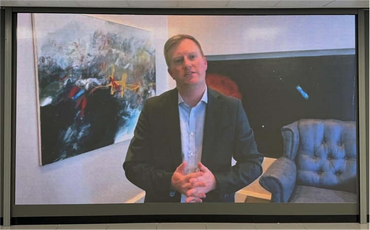 麥克弗森部長通過視頻表達對中南基建合作前景和未來了良好祝愿。中國銀行約翰內(nèi)斯堡分行供圖