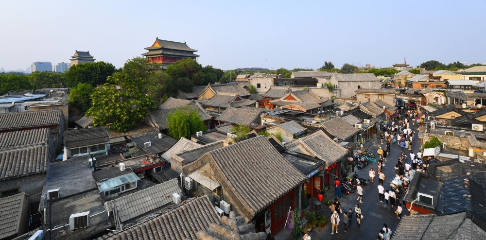 遠眺鐘鼓樓。新華社記者 陳鐘昊 攝