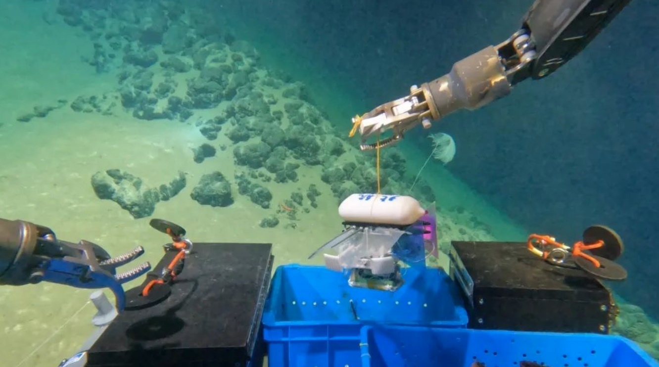 北航深海小型機器人在深海測試。校方供圖