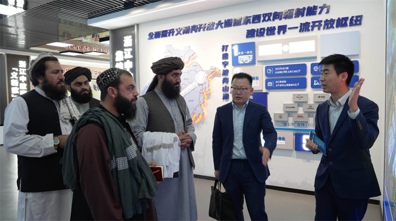 代表團在義新歐班列始發(fā)站參觀。CGTN記者 楊剛攝