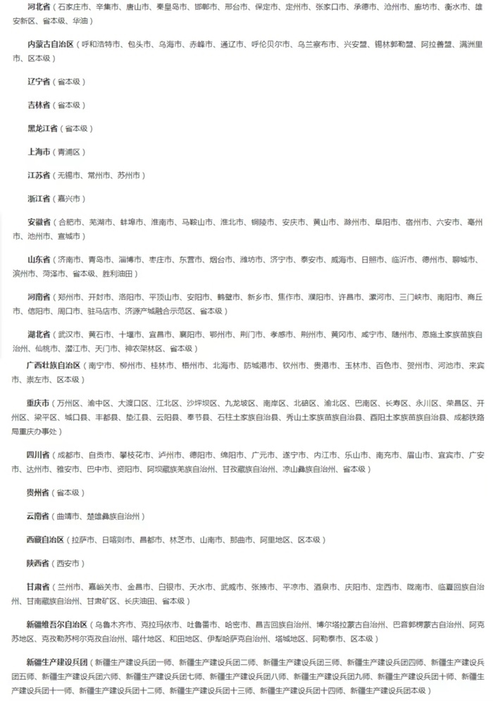 截至5月8日已開通醫(yī)保個(gè)賬跨省共濟(jì)的統(tǒng)籌區(qū)。（國家醫(yī)保局官網(wǎng)截圖）