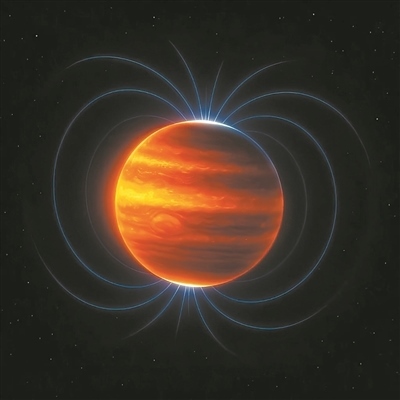 木星磁場（藝術(shù)圖）。圖片來源：物理學(xué)家組織網(wǎng)