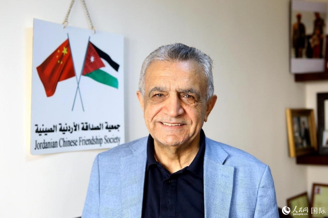 圖為約中友協(xié)主席賈邁勒·達(dá)穆爾。人民網(wǎng)納達(dá)爾·達(dá)烏德攝